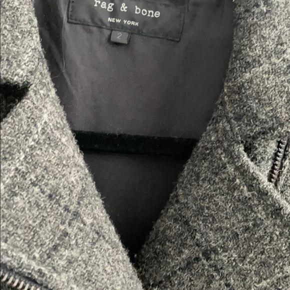 Rag & bone Harris Tweed jacket w‎ leather sleeves size 2 - Picture 6 of 16